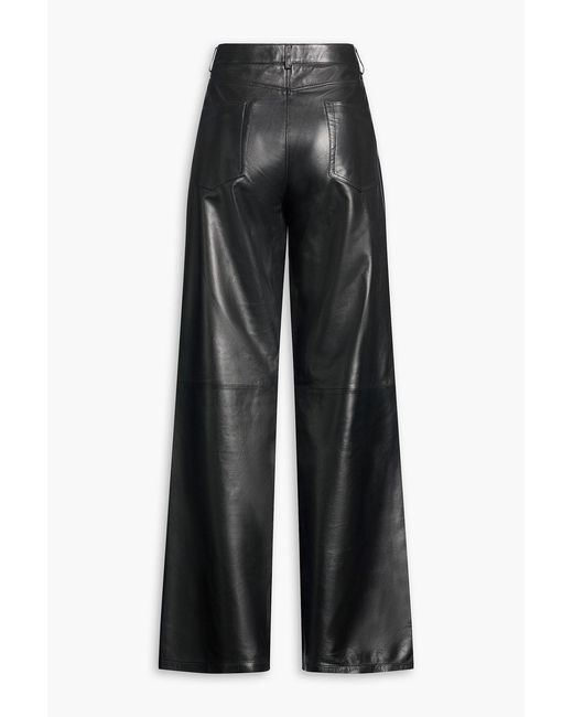 Arma Black Polly Leather Wide-leg Pants