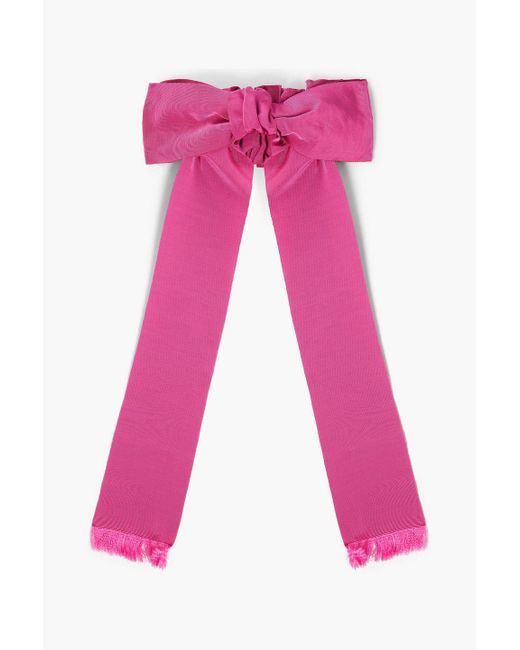 Red(v) Pink Bow-embellished Cotton-blend Grosgrain Belt