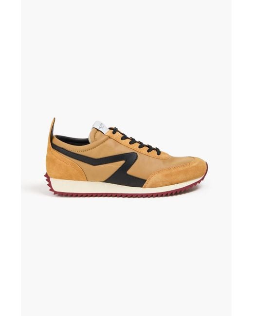 Rag & Bone Brown Retro Runner Suede, Leather And Mesh Sneakers