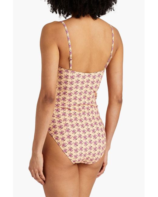 Tory Burch Pink Floral-print Swimsuit
