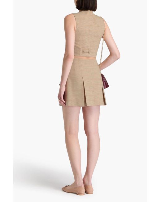 Claudie Pierlot Natural Prince Of Wales Checked Tweed Mini Skirt