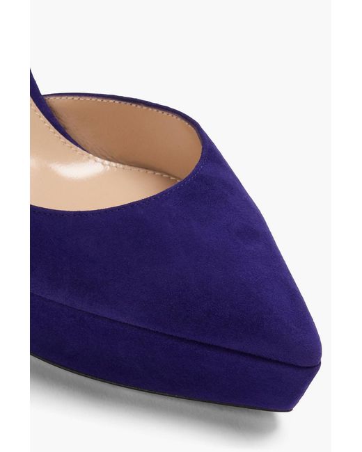 Gianvito Rossi Blue Vertigo Suede Platform Pumps