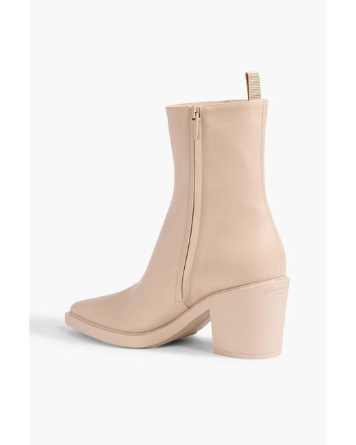 Gianvito Rossi White Dylan Leather Ankle Boots