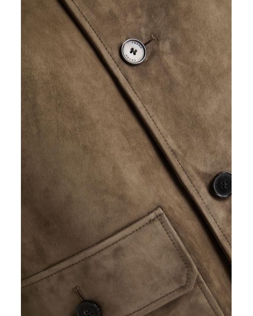 FRAME Brown Nubuck Bomber Jacket for men
