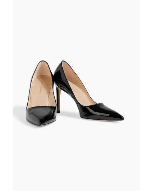 Stuart Weitzman Black Leigh Patent-Leather Pumps