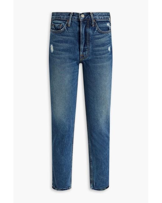 GRLFRND Blue Karolina petite hoch sitzende jeans mit schmalem bein