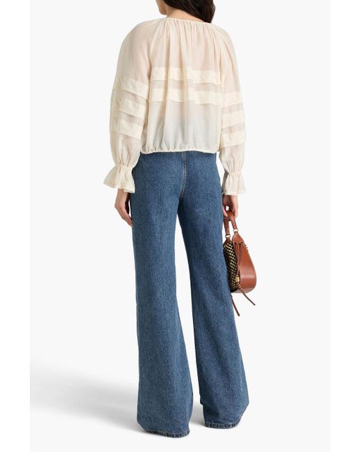Ulla Johnson White Cora Cotton And Silk-blend Voile Blouse