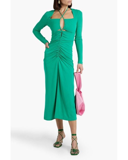 Rebecca Vallance Riccardo ruched gown - Green