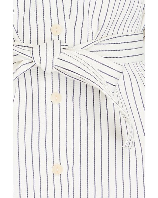 Palmer//Harding White Striped Twill Shirt