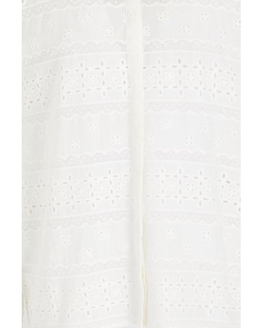 Maje White Broderie Anglaise Cotton Shirt