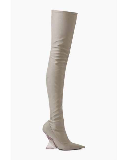 The Attico White Cheope Stretch-satin Over-the-knee Boots
