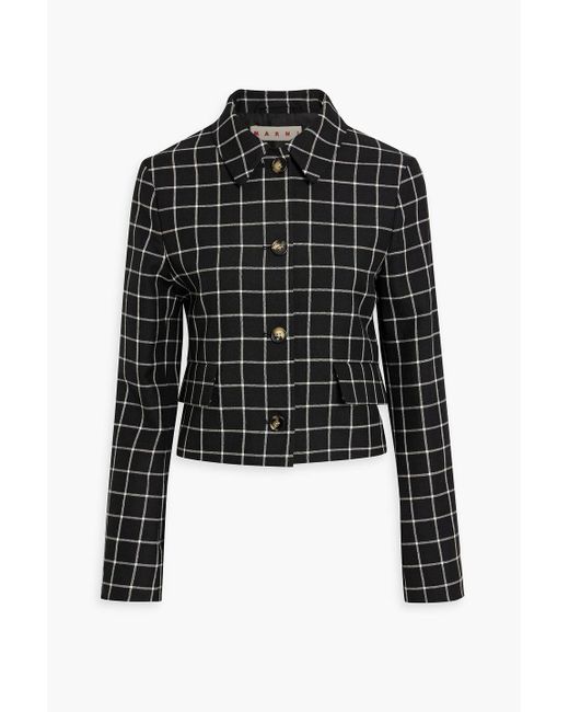 Marni Black Checked Wool Jacket