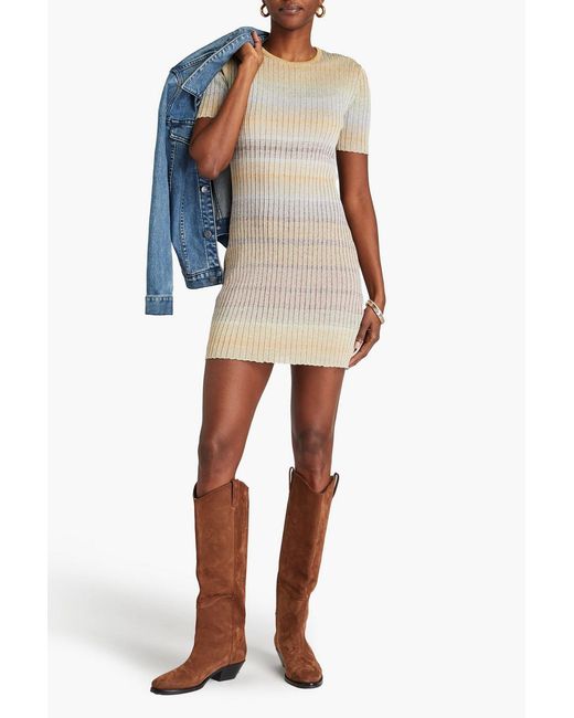Missoni Natural Metallic Crochet-Knit Mini Dress