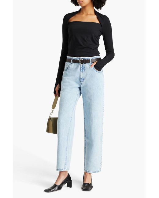 Tibi Blue High-rise Straight-leg Jeans