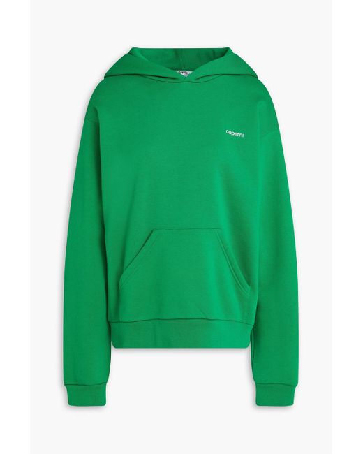 Coperni Green Printed Cotton-blend Fleece Hoodie