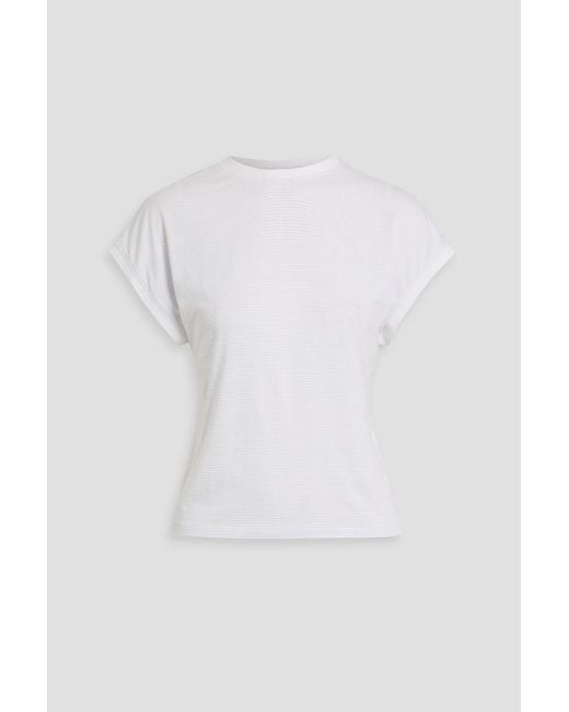 FRAME White The Muscle Tee Striped Cotton-Jersey T-Shirt