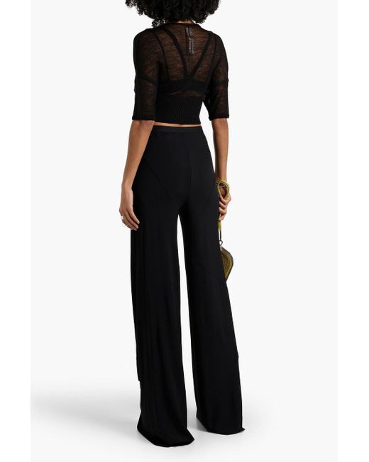 Rick Owens Black Cropped Wool Top