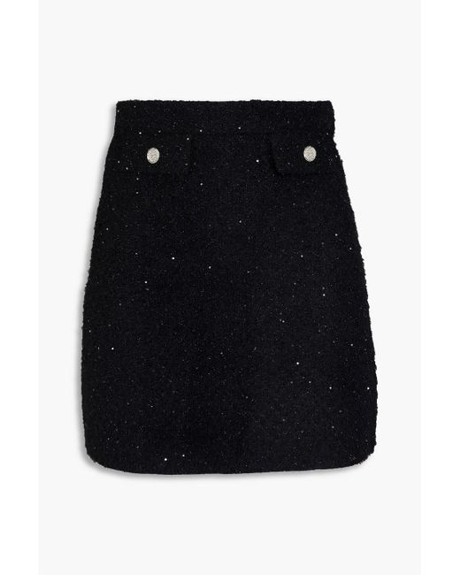 Sandro Black Knitted Midi Skirt