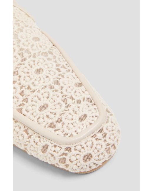 Stuart Weitzman Natural Lee Lace Loafers