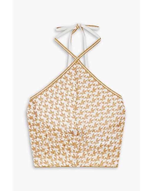 Missoni Natural Mare Cropped Crochet-knit Halterneck Top