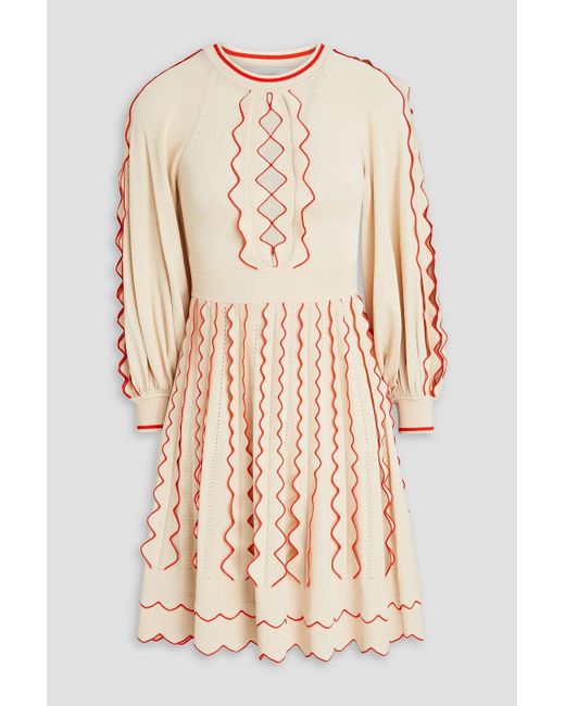 Zimmermann Natural Cutout Pointelle-knit Mini Dress
