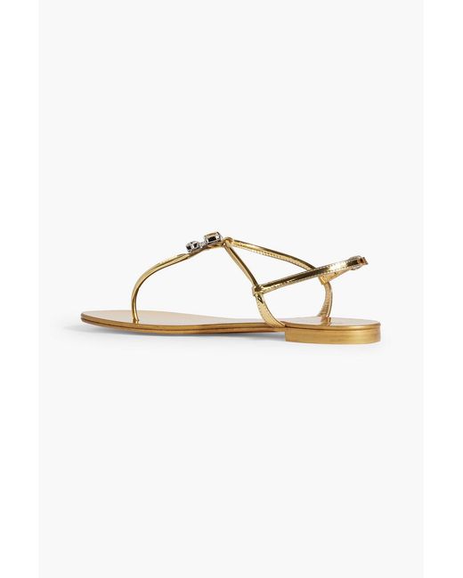 Giuseppe Zanotti White Alphonsine Crystal-embellished Faux Mirrored-leather Sandals