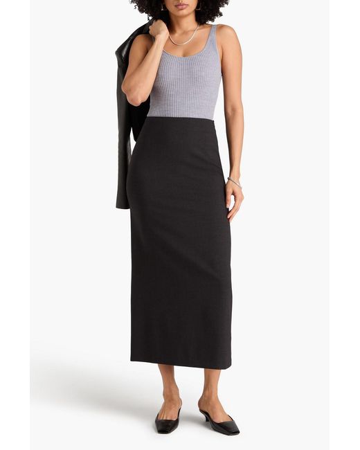 Theory Purple Ribbed Merino Wool Tank