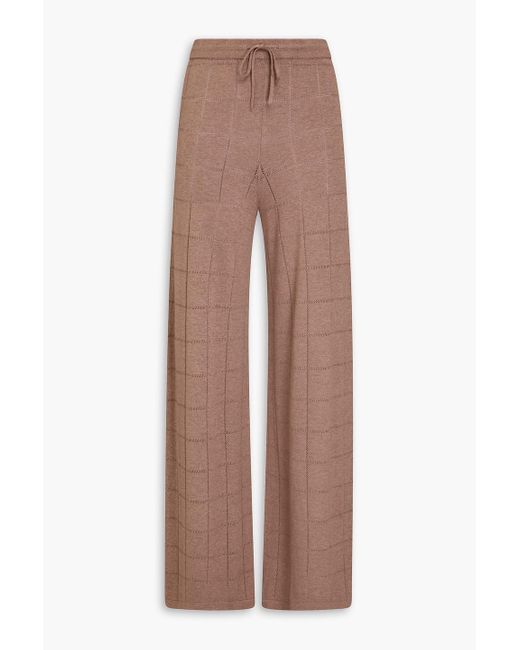 NAADAM Brown Pointelle-Knit Wide-Leg Pants