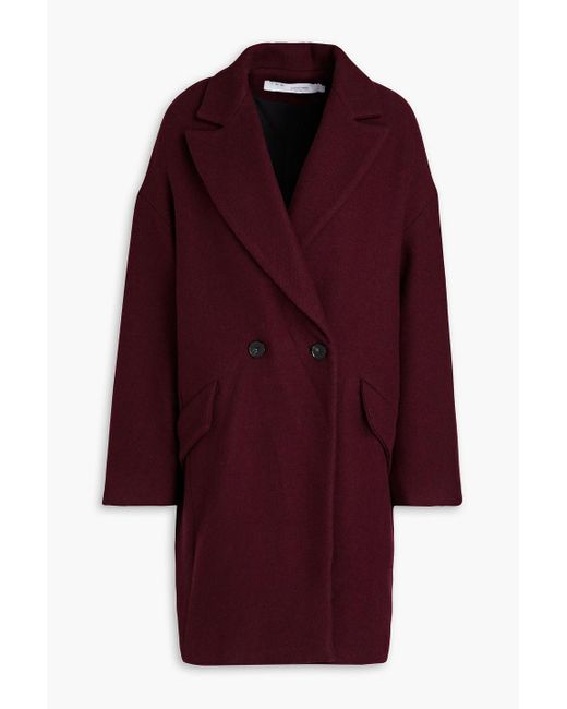IRO Red Lakos Double-breasted Wool-blend Twill Coat
