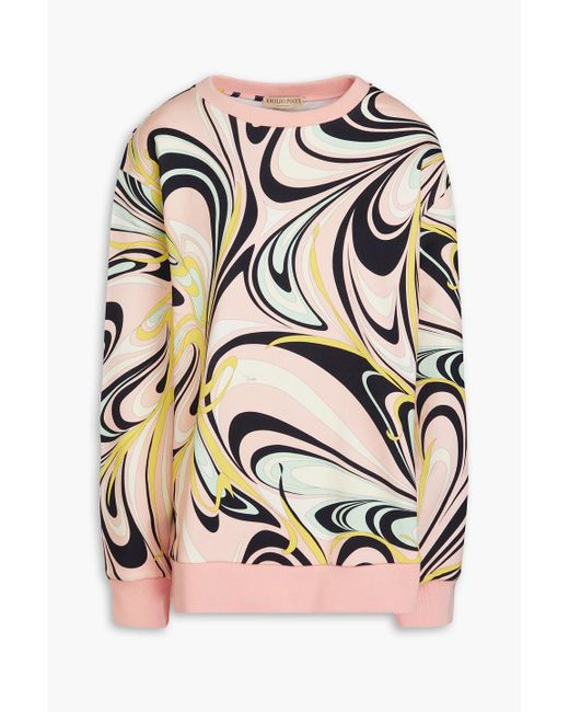 Emilio Pucci Pink Printed French Cotton-terry Sweatshirt