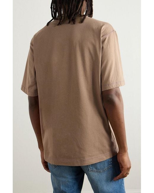 Dolce & Gabbana Natural Logo-Embroidered Cotton-Jersey T-Shirt for men
