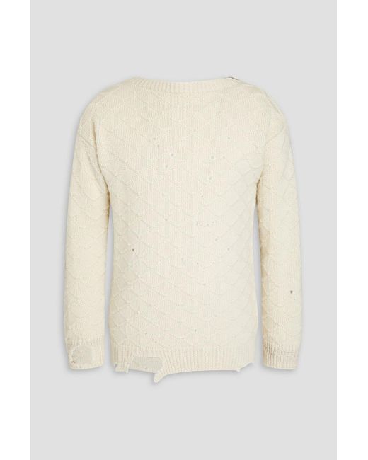 Maison Margiela Natural Pointelle-trimmed Wool Sweater for men