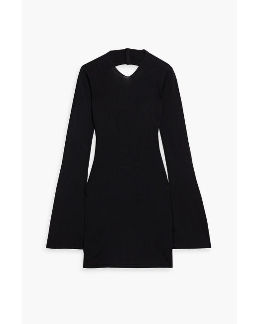 Solid & Striped Black The Narcia Cutout Stretch-Knit Mini Dress