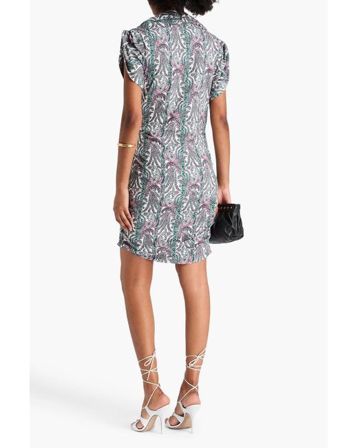 Isabel Marant Gray Minikleid "sibara" aus baumwoll-jersey mit paisley-print