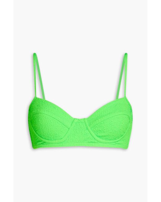 Mara Hoffman Green Lua popcorn bikini-oberteil mit bügel