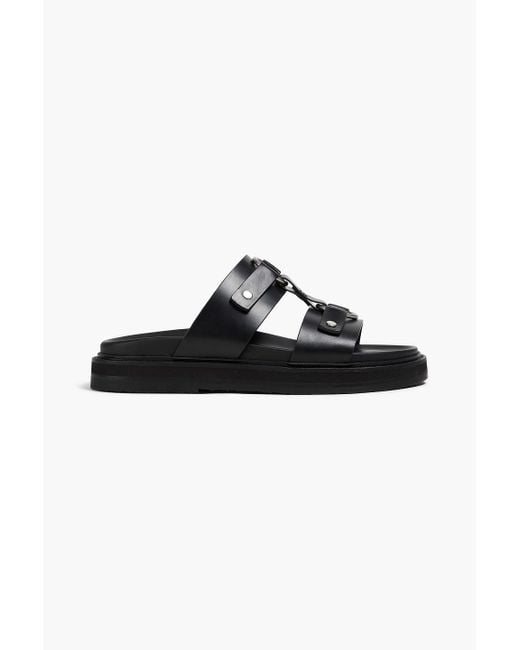 Céline Black Aqua Jacquard And Leather Sandals for men