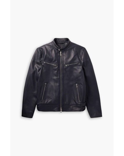 Mr P. Blue Leather Jacket for men