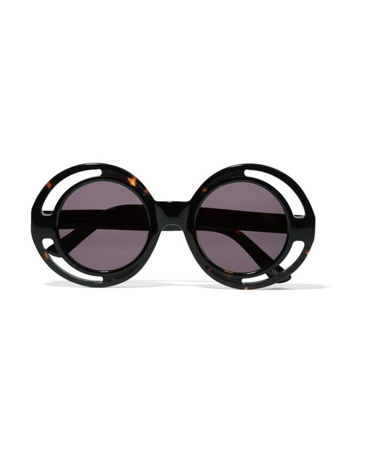 House of Holland Annice Round-frame Cutout Acetate Sunglasses in Black |  Lyst Canada