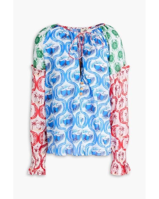 Farm Rio Blue Oberteil aus baumwolle mit print