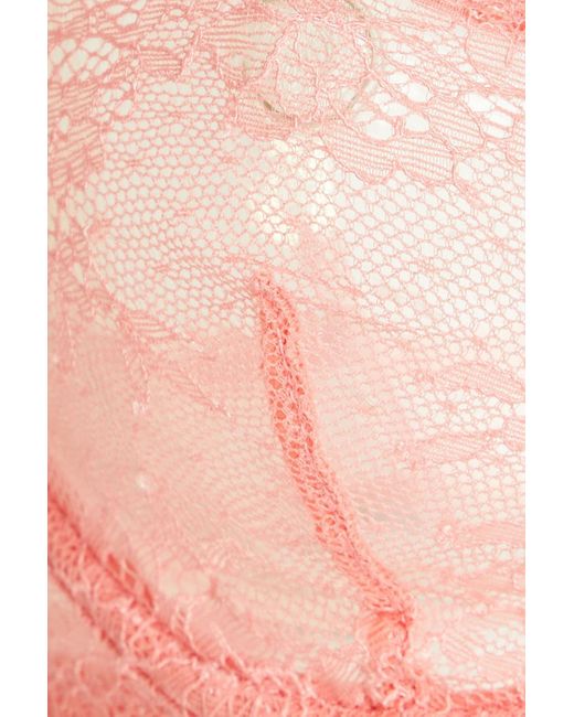 Stella McCartney Pink Cutout Stretch-lace Balconette Bra