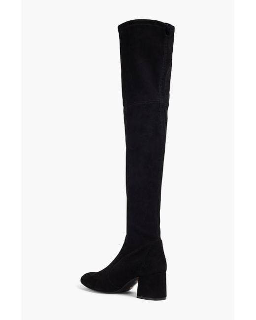 Stuart Weitzman Black Flareland overknees aus veloursleder
