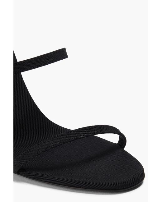 Magda Butrym Black Floral-appliquéd Grosgrain Sandals