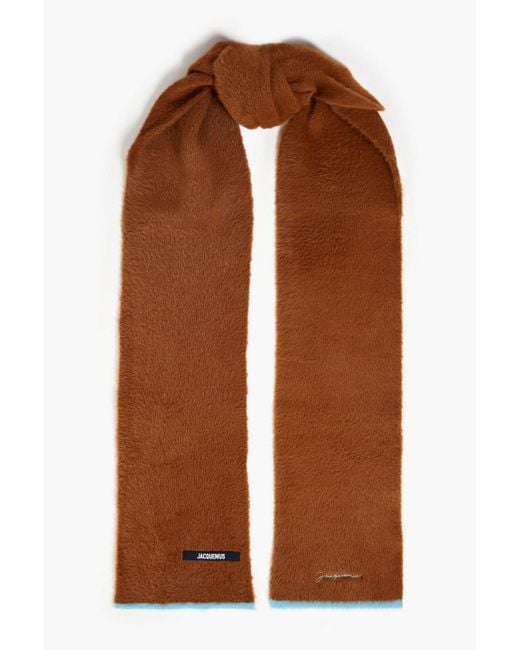 Jacquemus Brown Neve Brushed Knitted Scarf