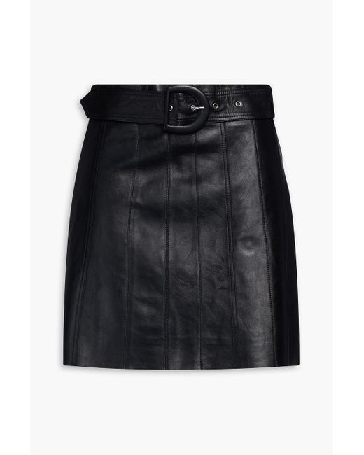 Sandro Leena Belted Leather Mini Skirt in Black | Lyst Canada