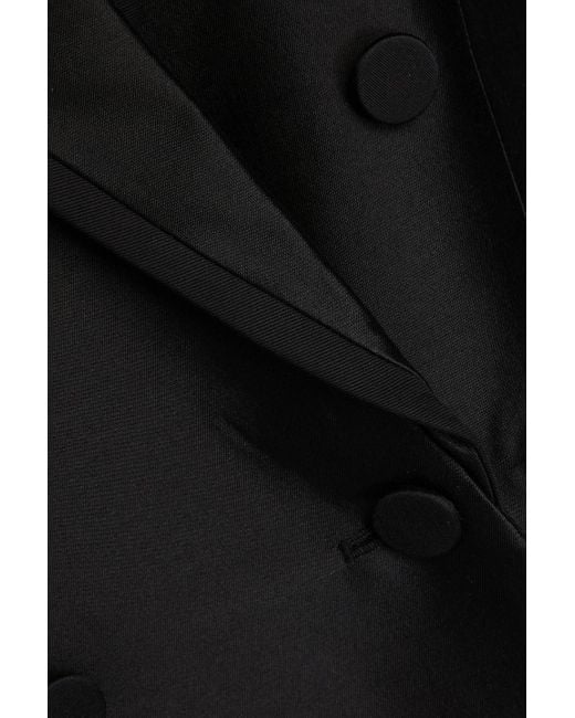 Zimmermann Black Wool And Silk-blend Tuxedo Dress