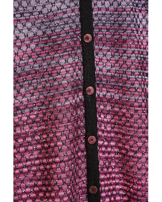 Missoni Purple Embellished Crochet-knit Cardigan