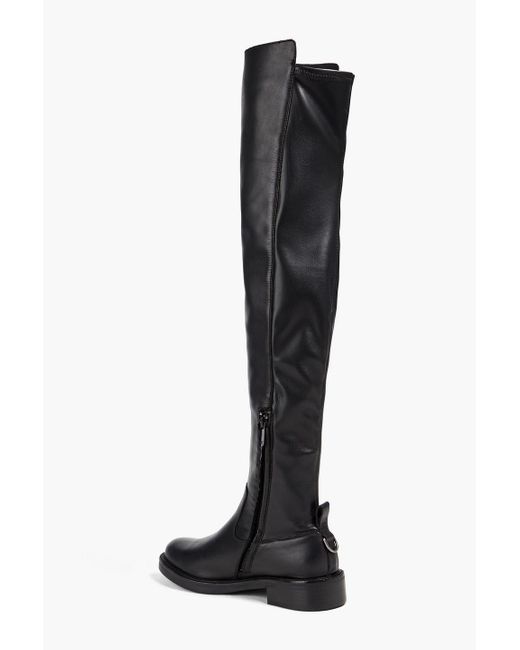 Sam Edelman Black Narisa Faux Stretch-leather Over-the-knee Boots