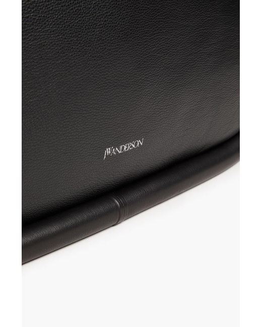 J.W. Anderson Black Bumper weekender aus narbenleder