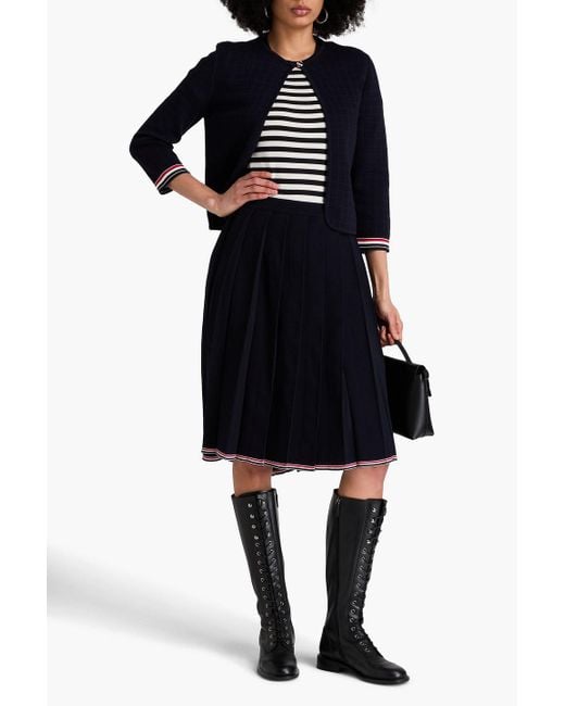 Thom Browne Blue Plissierter rock aus einer wollmischung