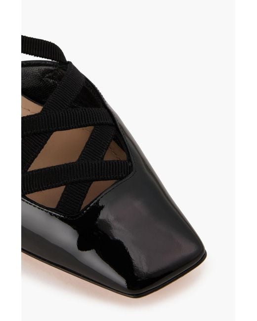Dior Black D-envol Grosgrain-trimmed Patent-leather Pumps